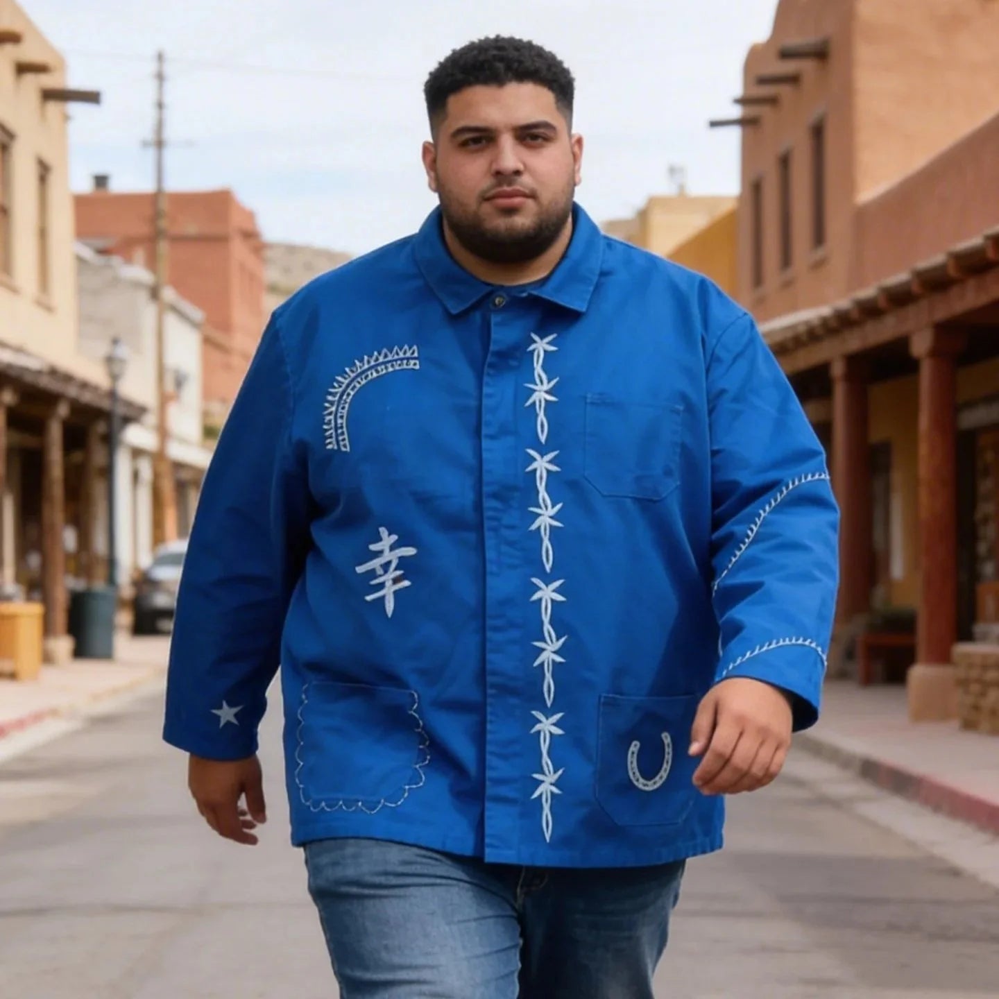Upcycled Royal Blue Work Jacket | Knomad Tiger