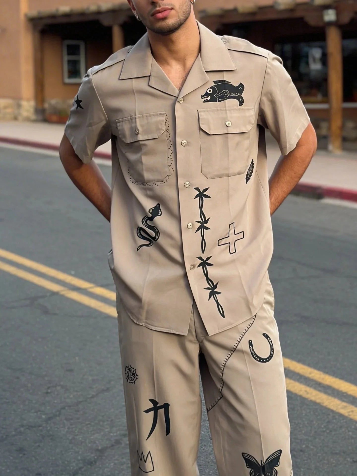 Upcycled Vintage Khaki Army Uniform Set | Knomad Tiger