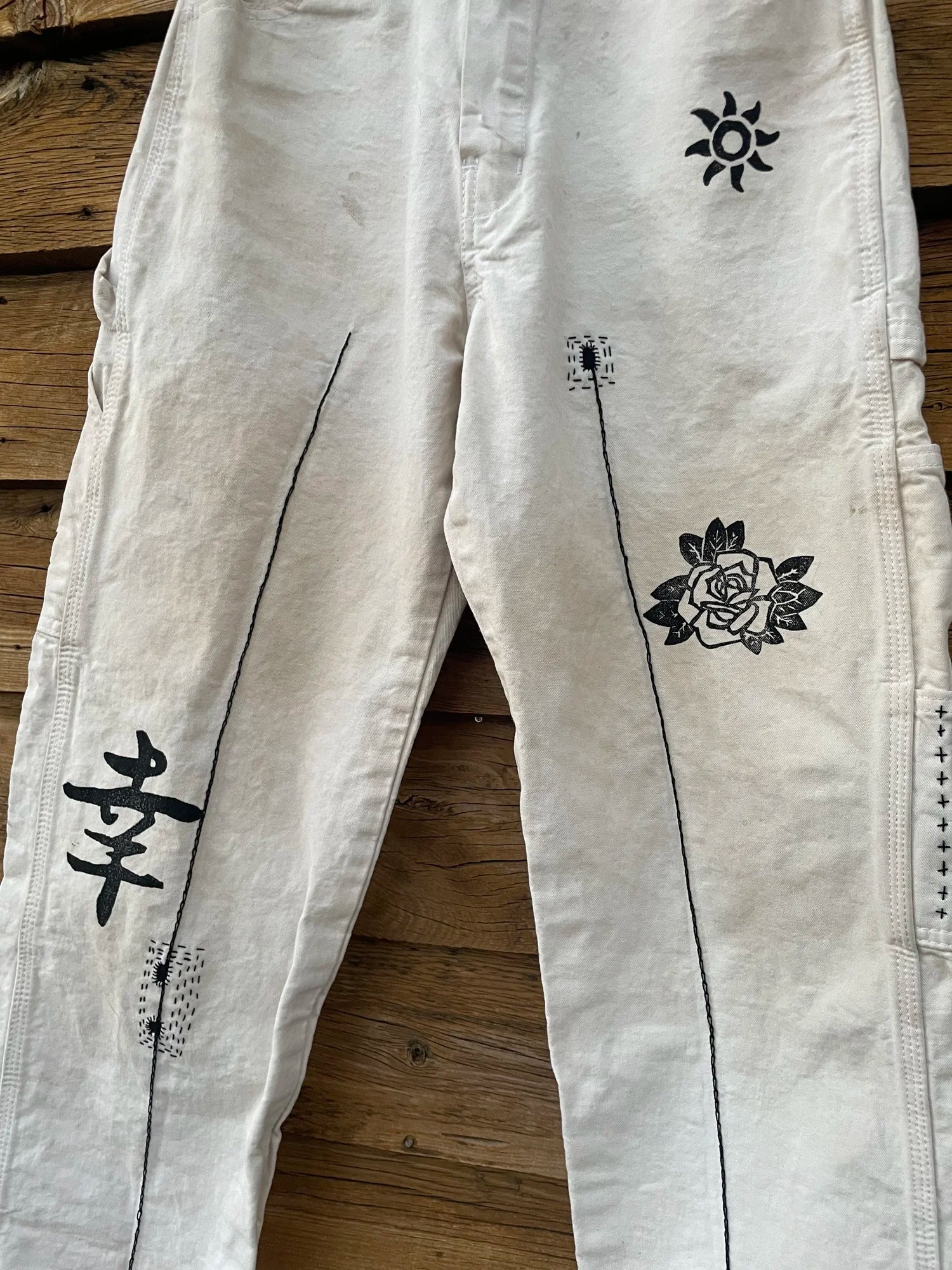 Upcycled White Work Pant | Knomad Tiger