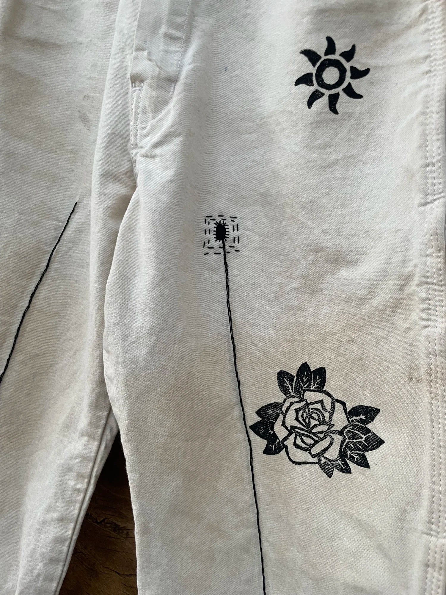 Upcycled White Work Pant | Knomad Tiger