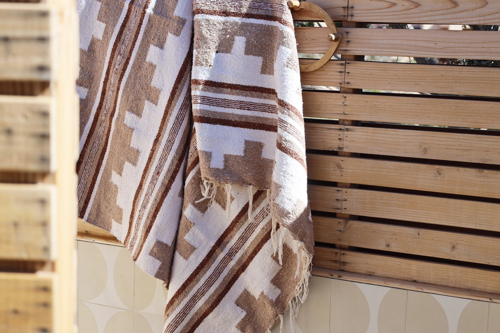 Veil of the Mesa in Sandstone | Handwoven Blanket