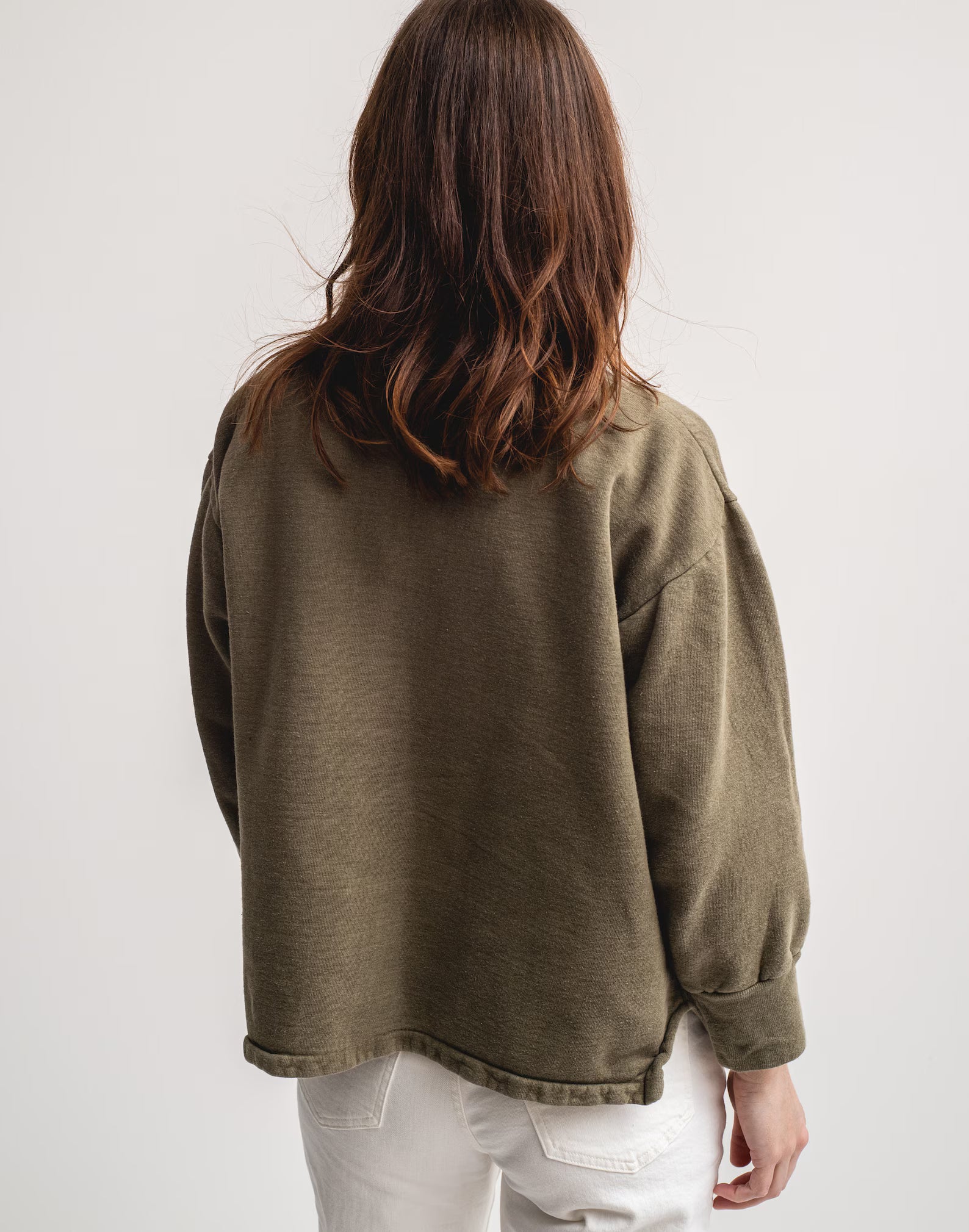 Vintage French Faded Crew Sweatshirt | Olive Green