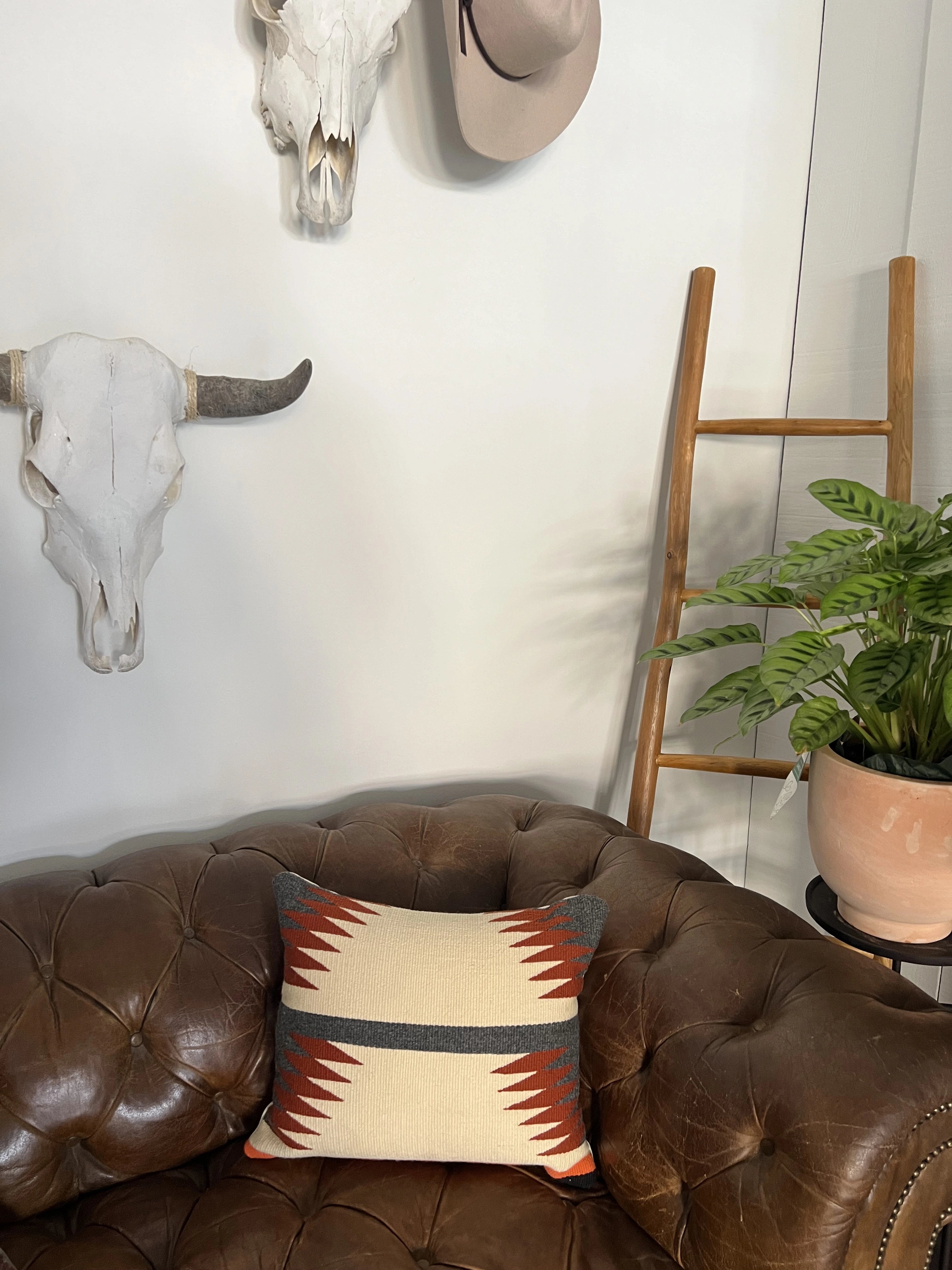 Vintage Navajo Rug Pillow | Rust, Cream and Gray – High Noon General Store