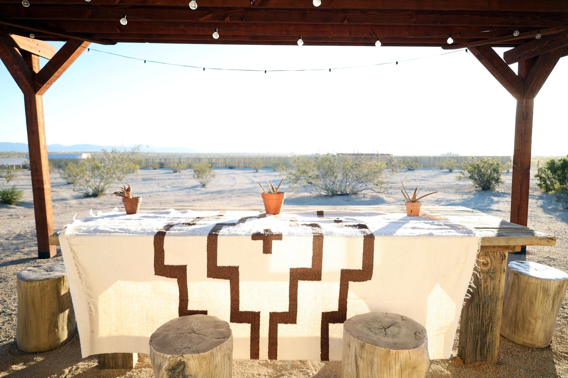 White Sands in Tobacco | Handwoven Blanket