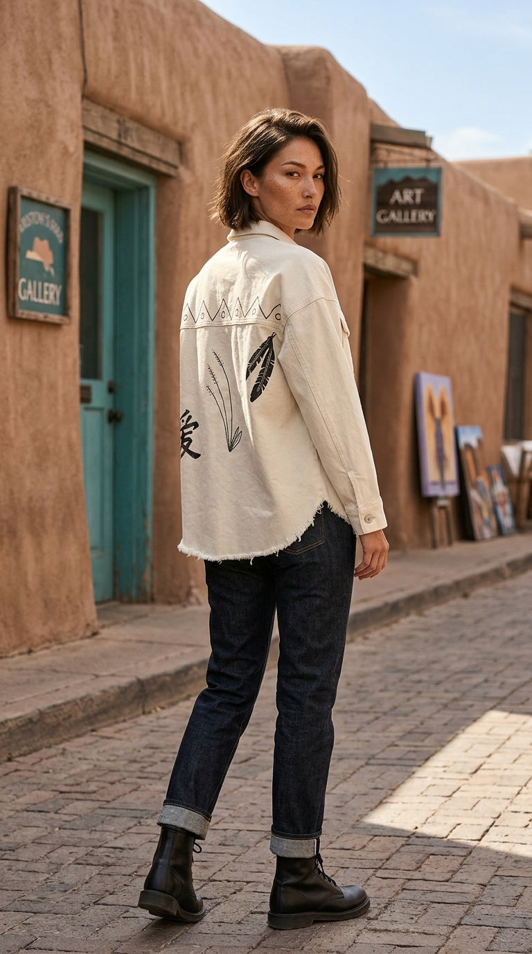 Upcycled White Shirt Jacket | Knomad Tiger