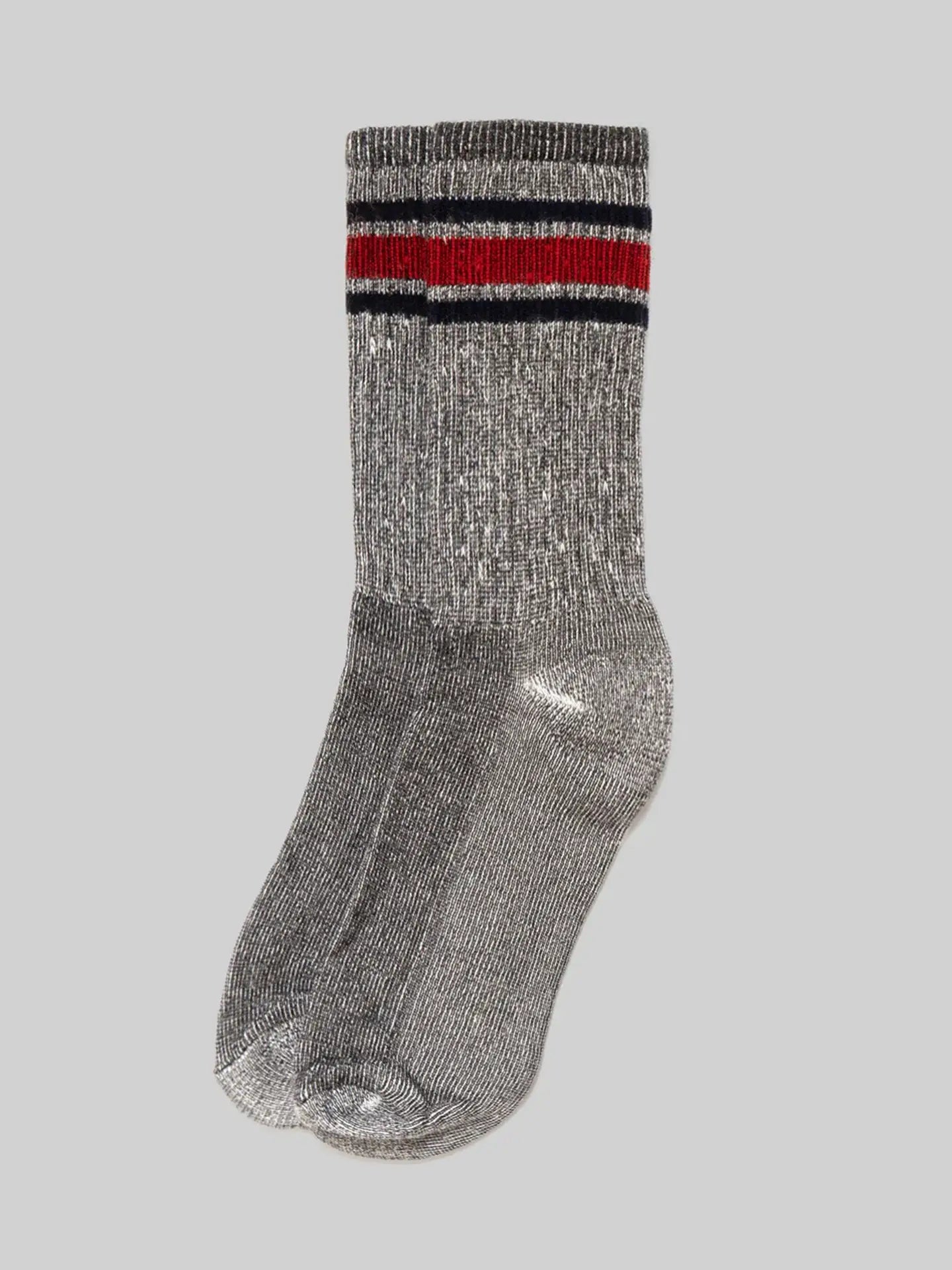 Women's Merino Wool Crew Socks | Red + Navy