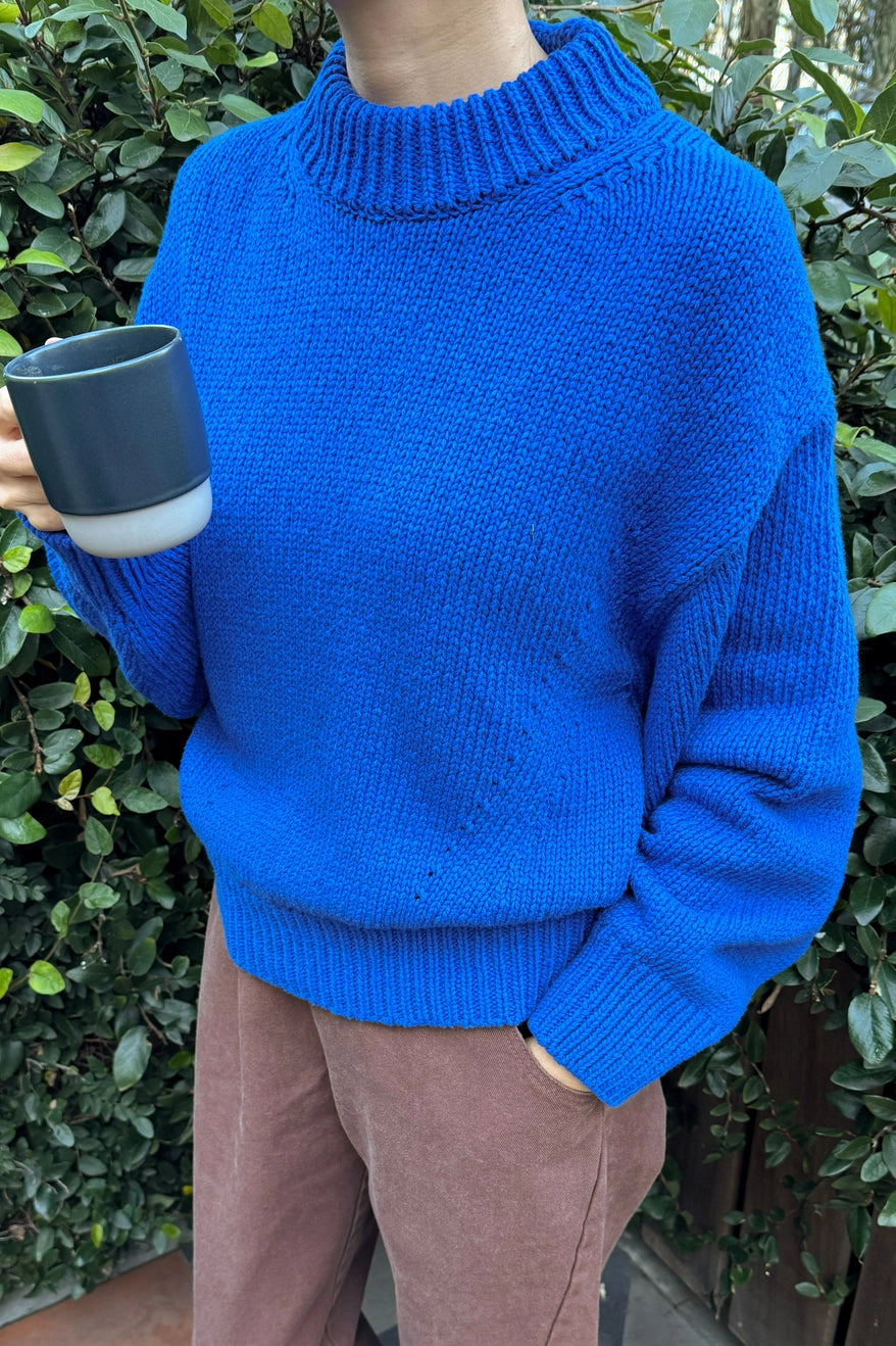 Zoe Cotton Sweater | Cobalt