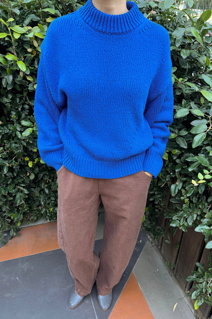 Zoe Cotton Sweater | Cobalt