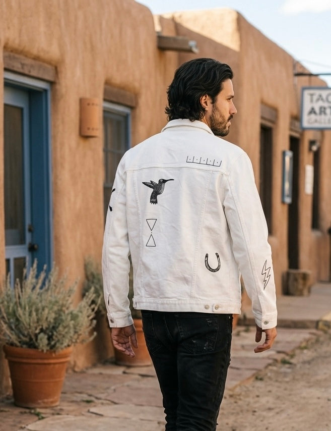 White Denim Jacket | Knomad Tiger