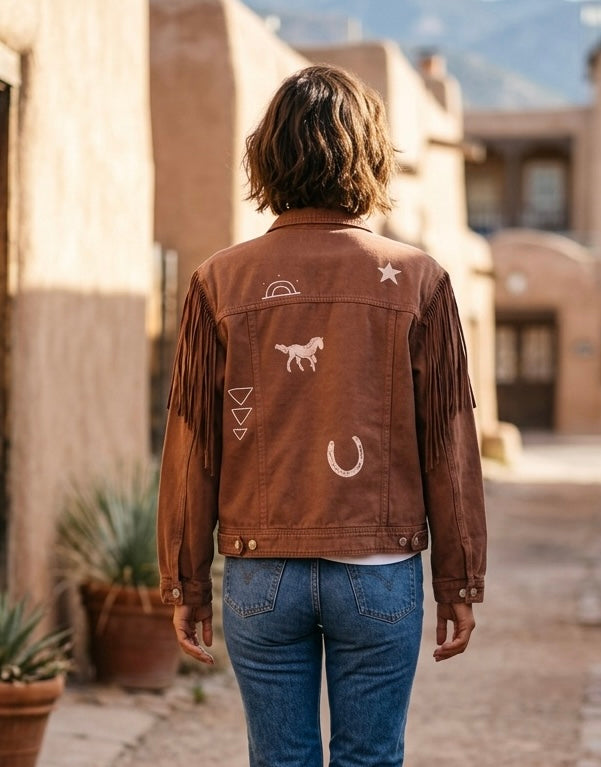 Brown Fringe Jacket | Knomad Tiger