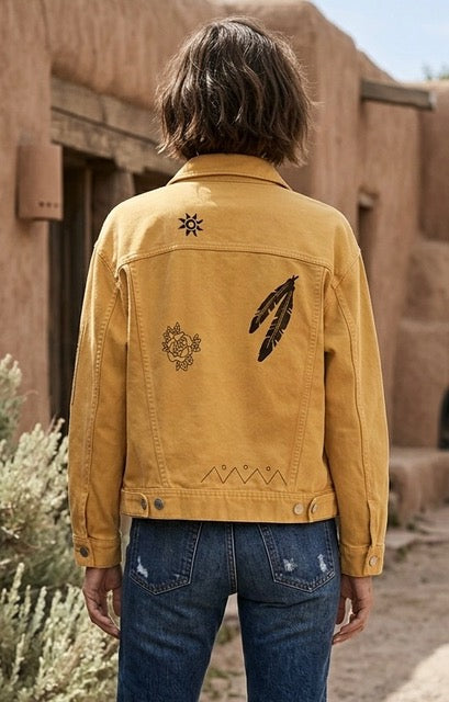 Upcycled Mustard Denim Jacket | Knomad Tiger