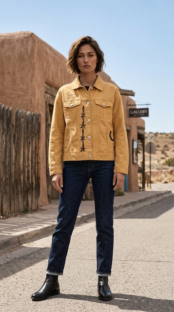 Upcycled Mustard Denim Jacket | Knomad Tiger