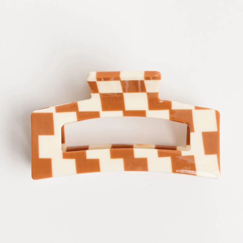 Clay Checkered Hair Claw