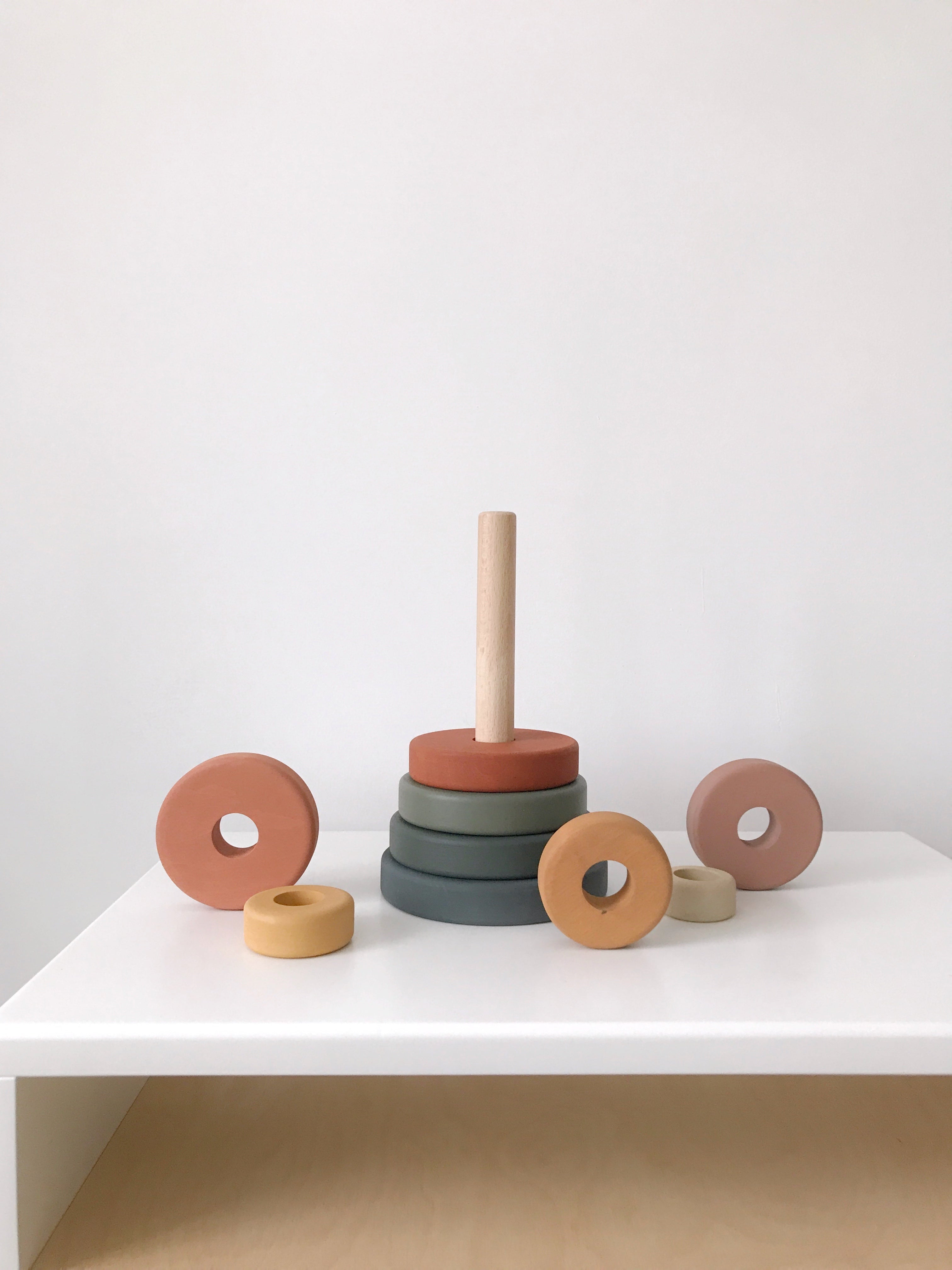 Wooden Ring Stacker Toy | Mustard